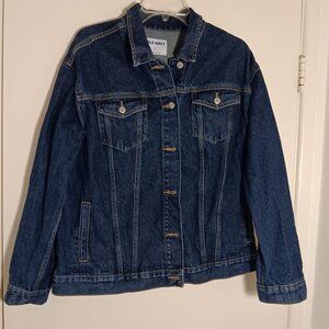 Old Navy Classic dark  wash denim trucker style size  large